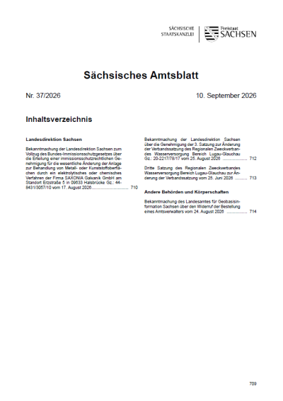 Sächsisches Amtsblatt Heft 37/2026
