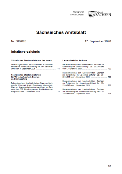 Sächsisches Amtsblatt Heft 38/2026