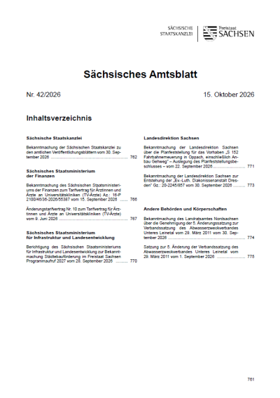 Sächsisches Amtsblatt Heft 42/2026