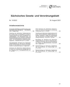 Sächsisches Gesetz- und Verordnungsblatt Heft 15/2023