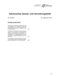 Sächsisches Gesetz- und Verordnungsblatt Heft 46/2021