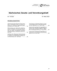 Sächsisches Gesetz- und Verordnungsblatt Heft 10/2022