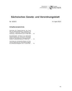 Sächsisches Gesetz- und Verordnungsblatt Heft 9/2023