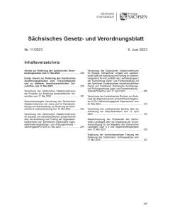 Sächsisches Gesetz- und Verordnungsblatt Heft 11/2023