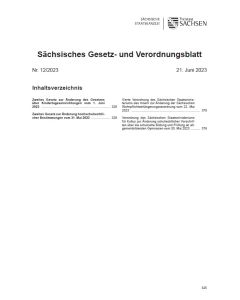 Sächsisches Gesetz- und Verordnungsblatt Heft 12/2023