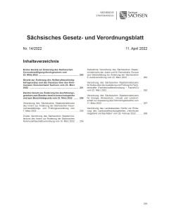 Sächsisches Gesetz- und Verordnungsblatt Heft 14/2022