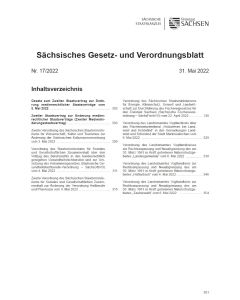 Sächsisches Gesetz- und Verordnungsblatt Heft 17/2022
