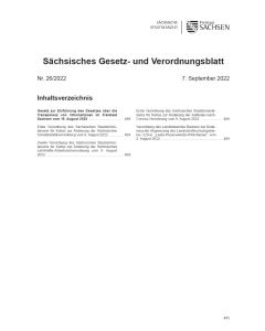 Sächsisches Gesetz- und Verordnungsblatt Heft 26/2022