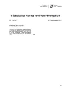 Sächsisches Gesetz- und Verordnungsblatt Heft 29/2022