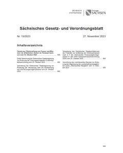 Sächsisches Gesetz- und Verordnungsblatt Heft 19/2023