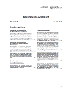 Sächsisches Amtsblatt Heft 21/2024