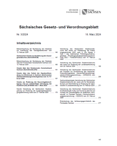 Sächsisches Gesetz- und Verordnungsblatt Heft 3/2024