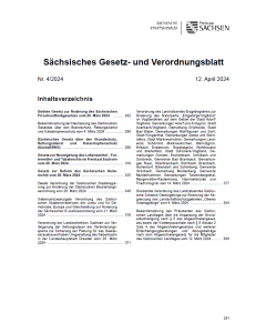 Sächsisches Gesetz- und Verordnungsblatt Heft 4/2024