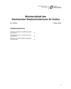 Ministerialblatt des Sächsischen Staatsministeriums für Kultus Heft 03/2024