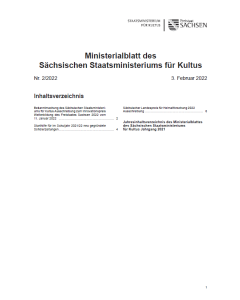 Ministerialblatt des Sächsischen Staatsministeriums für Kultus Heft 02/2022