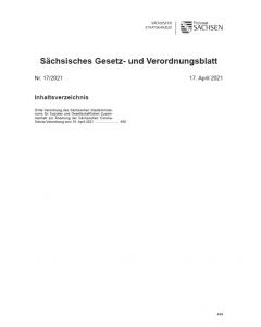 Sächsisches Gesetz- und Verordnungsblatt Heft 17/2021
