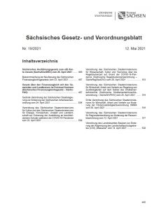 Sächsisches Gesetz- und Verordnungsblatt Heft 19/2021