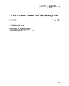 Sächsisches Gesetz- und Verordnungsblatt Heft 20/2021