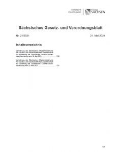 Sächsisches Gesetz- und Verordnungsblatt Heft 21/2021