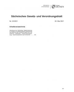 Sächsisches Gesetz- und Verordnungsblatt Heft 23/2021