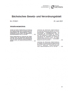 Sächsisches Gesetz- und Verordnungsblatt Heft 27/2021