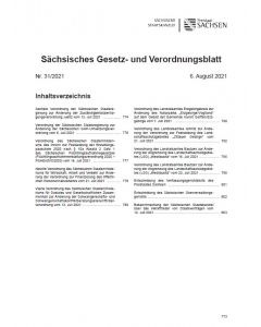 Sächsisches Gesetz- und Verordnungsblatt Heft 31/2021