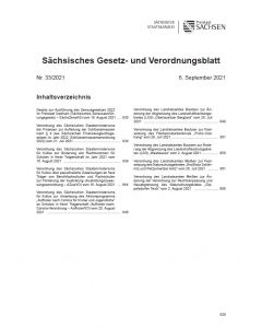 Sächsisches Gesetz- und Verordnungsblatt Heft 33/2021