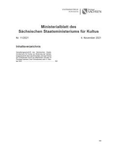 Ministerialblatt des Sächsischen Staatsministeriums für Kultus Heft 11/2021