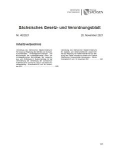Sächsisches Gesetz- und Verordnungsblatt Heft 40/2021