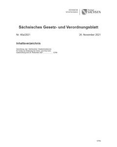 Sächsisches Gesetz- und Verordnungsblatt Heft 40a/2021