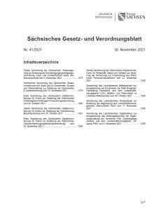 Sächsisches Gesetz- und Verordnungsblatt Heft 41/2021