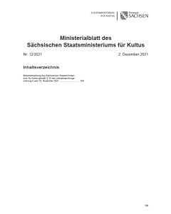 Ministerialblatt des Sächsischen Staatsministeriums für Kultus Heft 12/2021