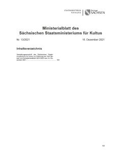 Ministerialblatt des Sächsischen Staatsministeriums für Kultus Heft 13/2021