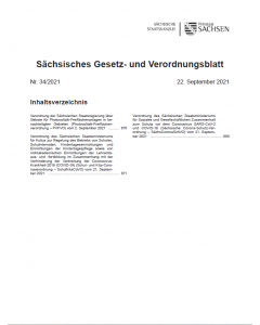 Sächsisches Gesetz- und Verordnungsblatt Heft 34/2021