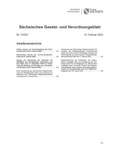 Sächsisches Gesetz- und Verordnungsblatt Heft 07/2022
