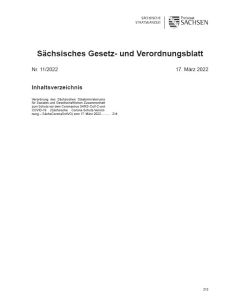 Sächsisches Gesetz- und Verordnungsblatt Heft 11/2022