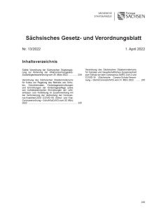 Sächsisches Gesetz- und Verordnungsblatt Heft 13/2022