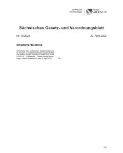 Sächsisches Gesetz- und Verordnungsblatt Heft 15/2022
