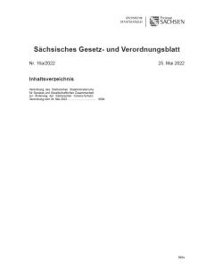 Sächsisches Gesetz- und Verordnungsblatt Heft 16a/2022