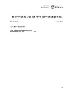 Sächsisches Gesetz- und Verordnungsblatt Heft 18/2022