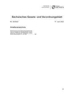 Sächsisches Gesetz- und Verordnungsblatt Heft 20/2022