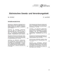 Sächsisches Gesetz- und Verordnungsblatt Heft 22/2022