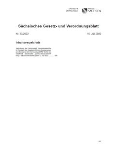 Sächsisches Gesetz- und Verordnungsblatt Heft 23/2022