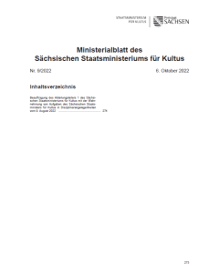 Ministerialblatt des Sächsischen Staatsministeriums für Kultus Heft 09/2022