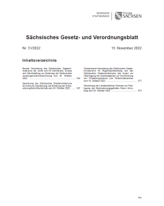 Sächsisches Gesetz- und Verordnungsblatt Heft 31/2022