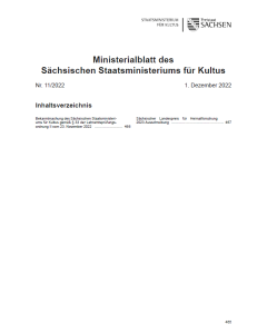 Ministerialblatt des Sächsischen Staatsministeriums für Kultus Heft 11/2022