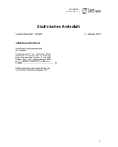 Sächsisches Amtsblatt Sonderdruck Heft 1/2023
