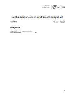 Sächsisches Gesetz- und Verordnungsblatt Heft 2/2023 - Anlageband
