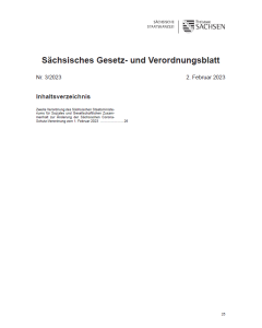Sächsisches Gesetz- und Verordnungsblatt Heft 3/2023
