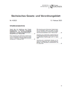 Sächsisches Gesetz- und Verordnungsblatt Heft 4/2023